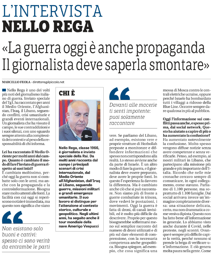 Intervista del Piccolo a Nello Rega